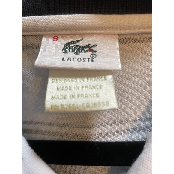 Vtg Lacoste Men's Polo Shirt Size 9 Short Sleeve 100% Cotton Y2K Striped France - Picture 9 of 9